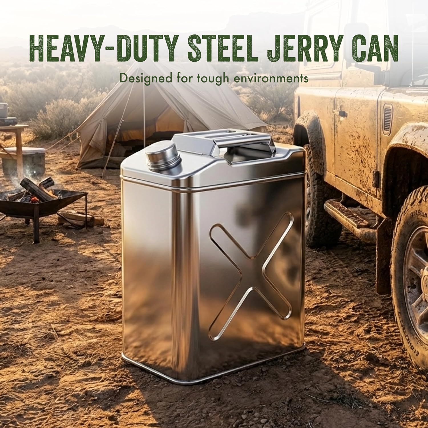 SAFECASTLE 304 Stainless Steel Square Jerry Water / Fuel Storage
