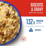 Mountain House Biscuits & Gravy | Freeze-Dried, Ready to Eat | Camping Survival & Emergency Food Storage - 6 Cans Per Case