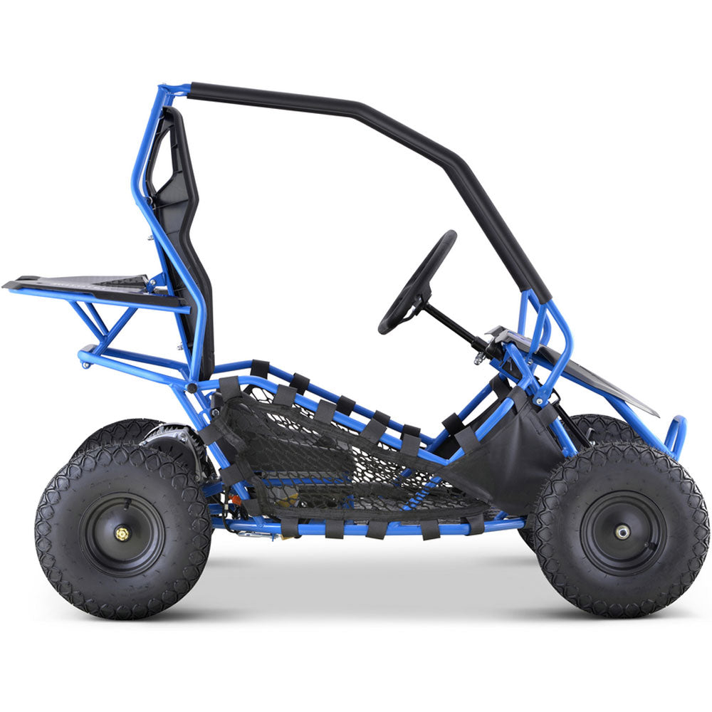 Blue MotoTec Maverick Go Kart with 36V 1000W Power