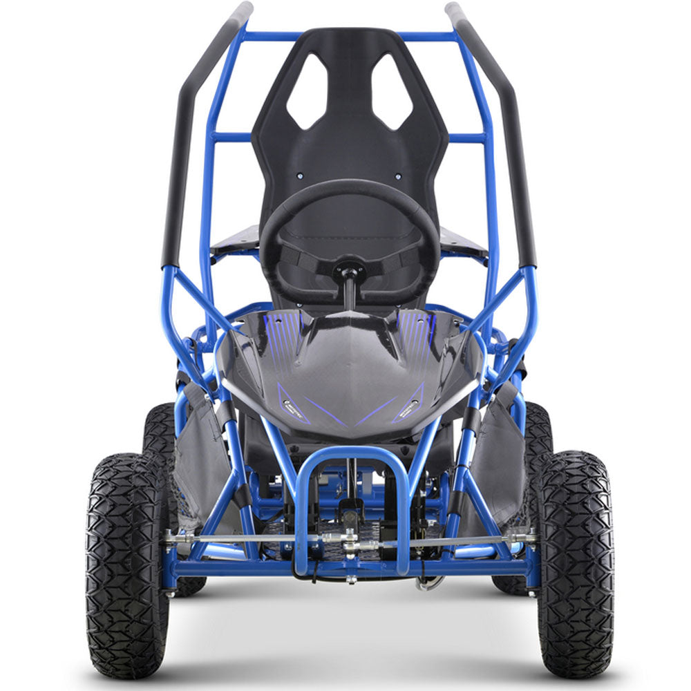 Blue MotoTec Maverick Go Kart with 36V 1000W Power