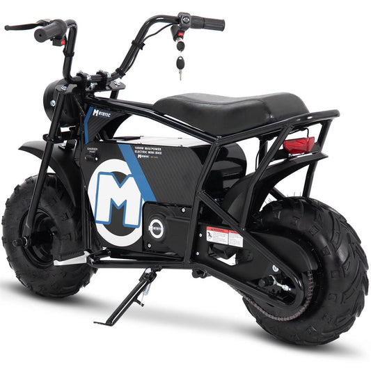 Black MotoTec 48V 1000W Electric-Powered Mini Bike