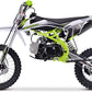 MotoTec X3 125cc 4-Stroke Gas Dirt Bike - Green, 17 Inches