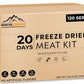 Mountain Essentials 120-Serving Freeze-Dried Meat Kit (Pack of 12) - Emergency Food Supply - Long Shelf Stable