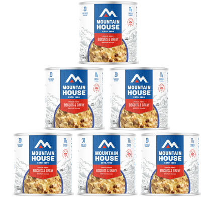 Mountain House Biscuits & Gravy 6 Cans Per Case | Easy Camping Breakfast & Emergency Food Storage
