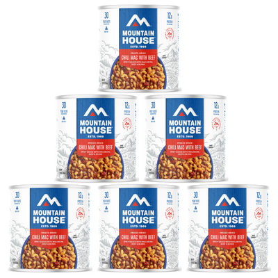 Mountain House Chili Mac with Beef #10 Can | Freeze-Dried Food for Camping | Bulk Emergency Food Storage Long Shelf Life - 6 Cans