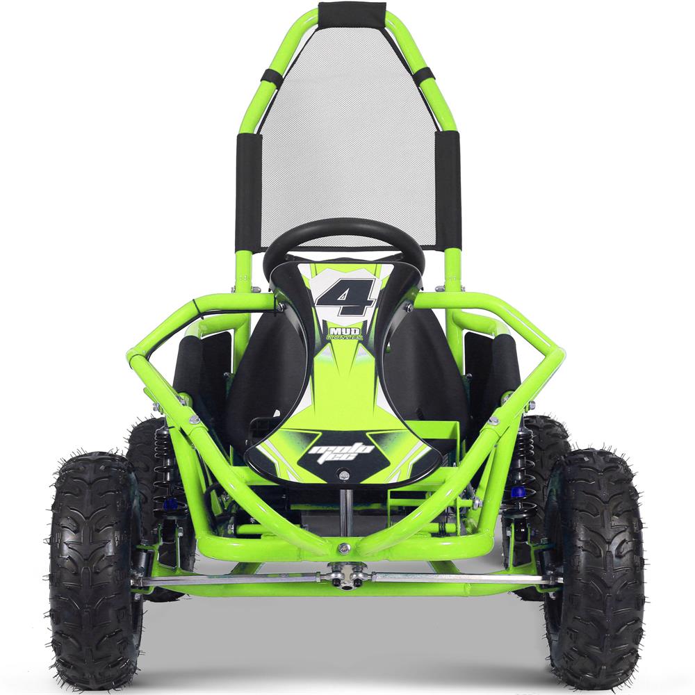 Electric 48v 1000w Kids Go Kart with Full Suspension in Green - MotoTec Mud Monster