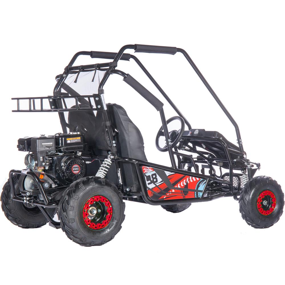 Red MotoTec Mud Monster XL 212cc 2-Seat Go Kart with Full Suspension