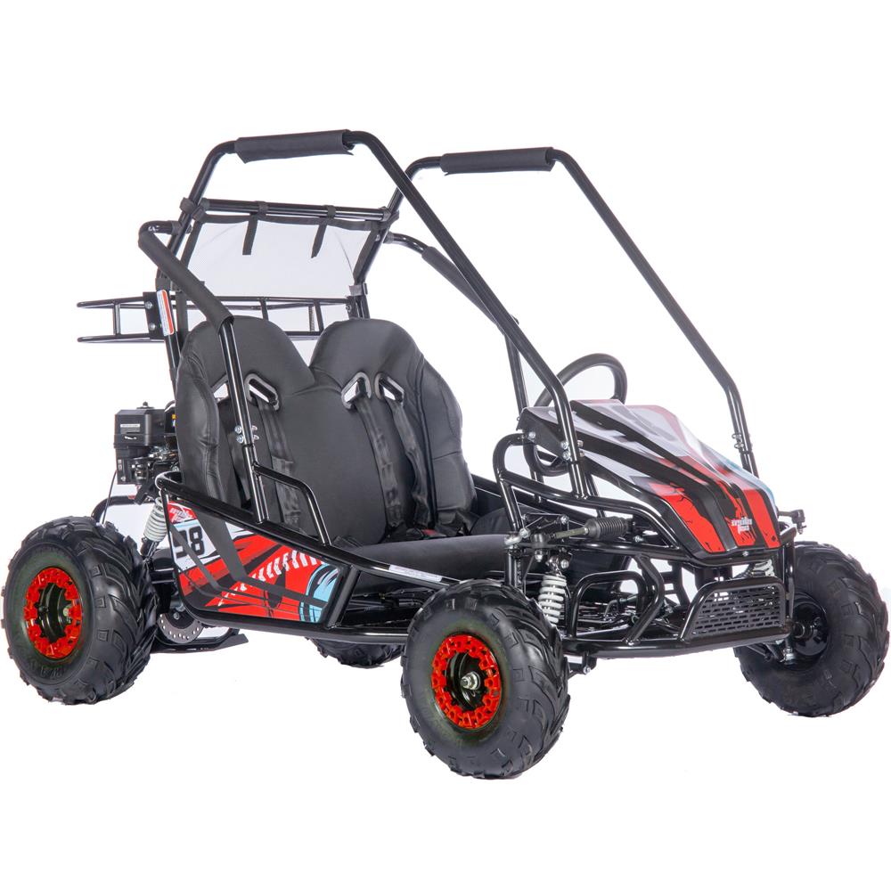 Red MotoTec Mud Monster XL 212cc 2-Seat Go Kart with Full Suspension