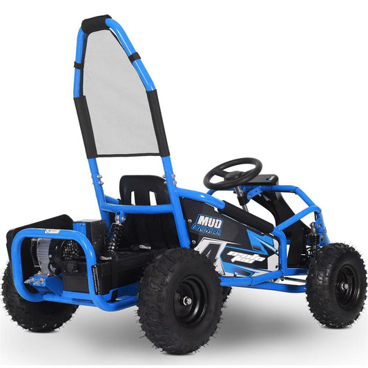 "Electric 48v 1000w Kids Go Kart with Full Suspension - MotoTec Mud Monster in Blue"