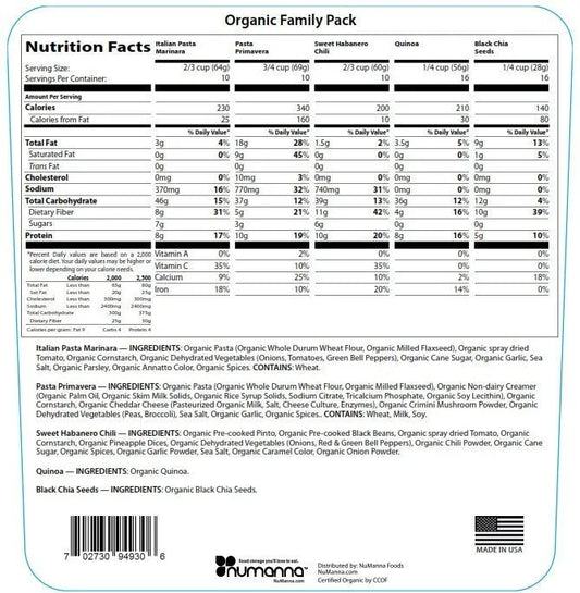 NuManna Triple Organic Family Pack - 3 Buckets, 486 Servings