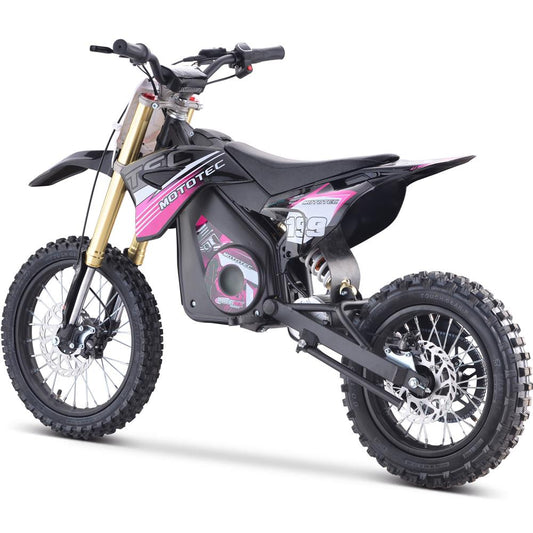 Pink MotoTec 48V Pro Electric Dirt Bike with 1600W Lithium Power