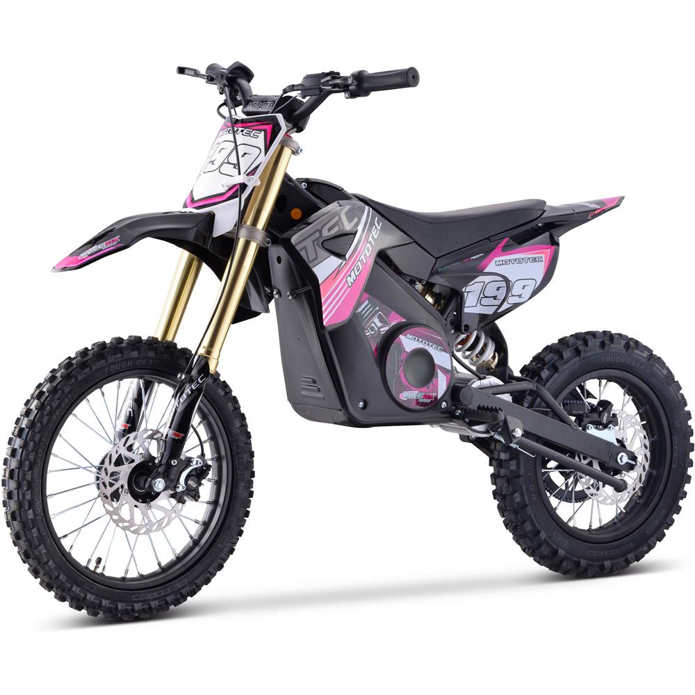 MotoTec 48v Pro Electric Dirt Bike 1600w Lithium Pink