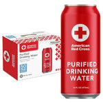 American Red Cross Emergency Purified Drinking Water, Case of 12, 50-Year Shelf Life, Hermetically Sealed Aluminum Cans, BPA-Free, 2.5–5 Day Supply Per Person, Emergency & Everyday Preparedness