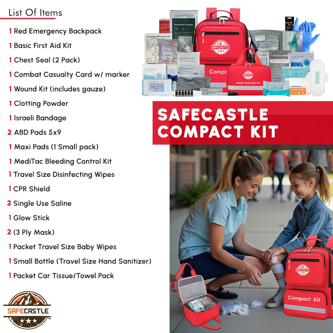 SAFECASTLE Emergency Tactical Kit for Hurricane, Flood, Earthquake, Tsunamis