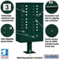 Salsbury 16 Door Cluster Mailbox A Size, USPS Type III Cluster Box Unit, Green - 3316GRN-U