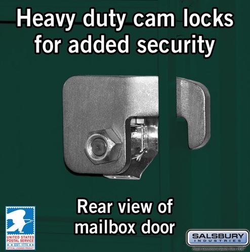 Salsbury 16 Door Cluster Mailbox A Size, USPS Type III Cluster Box Unit, Green - 3316GRN-U