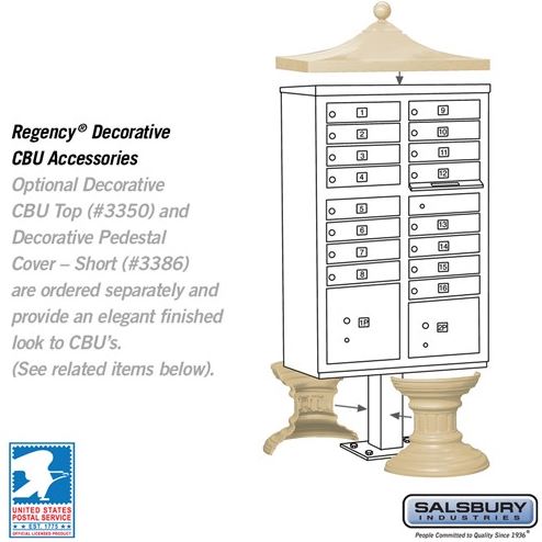 Salsbury 16 Unit Cluster Mailbox A Size Doors Type III - Sandstone - 3316SAN-U