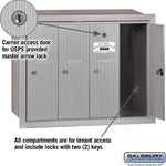 Salsbury 3504ARU Recessed Mounted 4 Door Vertical Mailbox and USPS Access, Aluminum