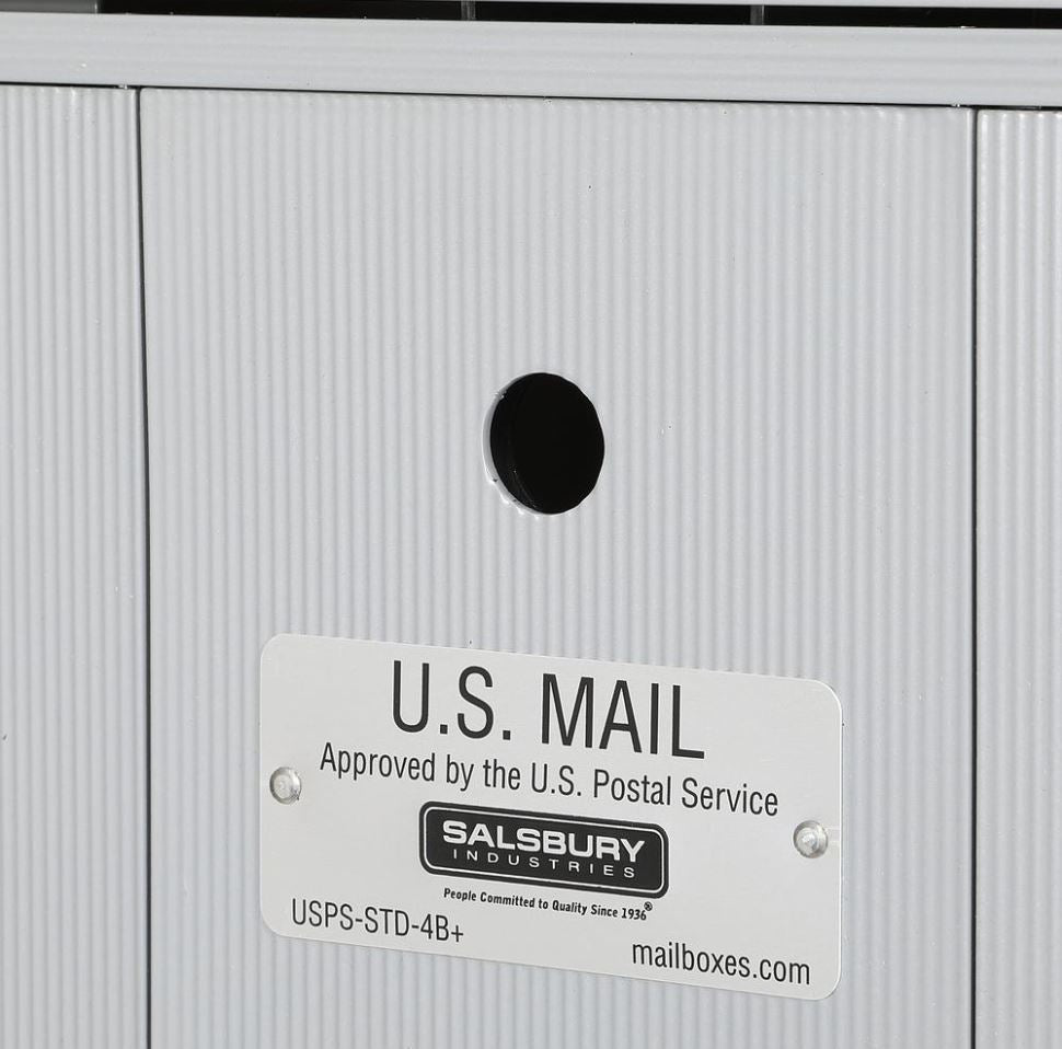 Salsbury 3504ARU Recessed Mounted 4 Door Vertical Mailbox and USPS Access, Aluminum