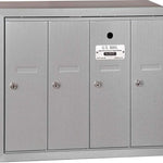 Salsbury 3504ARU Recessed Mounted 4 Door Vertical Mailbox and USPS Access, Aluminum