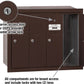 Salsbury Industries 3504ZRU Recessed Mounted Vertical Mailbox with USPS Access and 4 Doors, Bronze