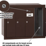 Salsbury 3504ZRU Recessed Mounted 4 Door Vertical Mailbox with USPS Access, Bronze