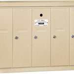 Salsbury Industries 3505SSU Surface Mounted Vertical Mailbox with USPS Access and 5 Doors, Sandstone