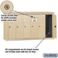 Salsbury 3506SSU Surface Mounted 6 Door Vertical Mailbox with USPS Access, Sandstone