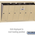 Salsbury 3506SSU Surface Mounted 6 Door Vertical Mailbox with USPS Access, Sandstone