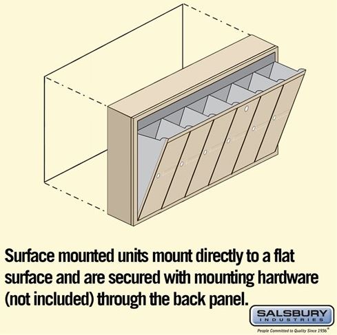 Salsbury 3506SSU Surface Mounted 6 Door Vertical Mailbox with USPS Access, Sandstone