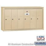 Salsbury 3506SSU Surface Mounted 6 Door Vertical Mailbox with USPS Access, Sandstone