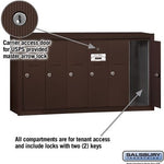 Salsbury 6 Door Vertical Mailbox - Bronze - Surface Mounted - USPS Access (3506ZSU)