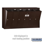 Salsbury 6 Door Vertical Mailbox - Bronze - Surface Mounted - USPS Access (3506ZSU)