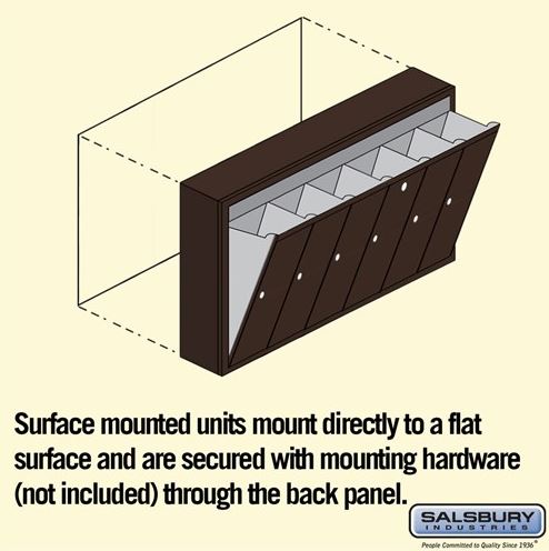 Salsbury Vertical Mailbox - 6 Doors - Bronze - Surface Mounted - USPS Access (3506ZSU)