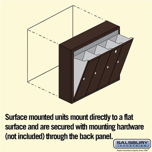 Salsbury Vertical 4 Door Mailbox 3504ZSU - Surface Mounted - USPS Access