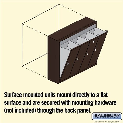 Salsbury Vertical Mailbox 3504ZSU - 4 Doors - Surface Mounted - USPS Access