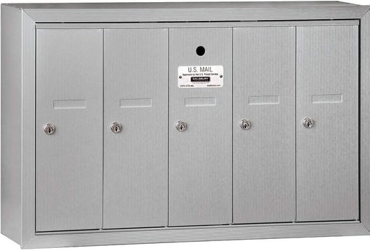 Salsbury Vertical Mailbox 3505ASP (Includes Master Commercial Lock) - 5 Doors - Aluminum