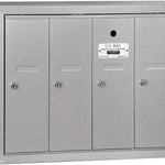 Salsbury Industries Vertical Mailbox - 4 Doors - Aluminum - Surface Mounted - USPS Access (Model 3504ASU)