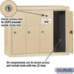 Salsbury Industries Vertical Mailbox - 4 Doors - Aluminum - Surface Mounted - USPS Access (Model 3504ASU)