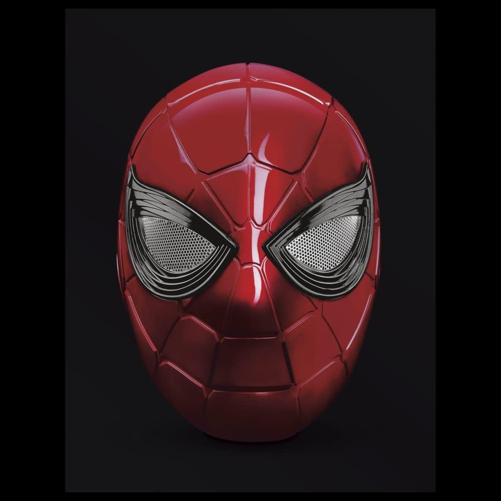 Spider-Man Marvel Legends Series Iron Spider Electronic Helmet with Glowing Eyes, 6 Light Settings and Adjustable Fit, Red