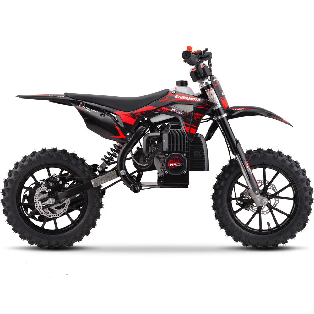 MotoTec Thunder 50cc 2-Stroke Kids Gas Dirt Bike Red