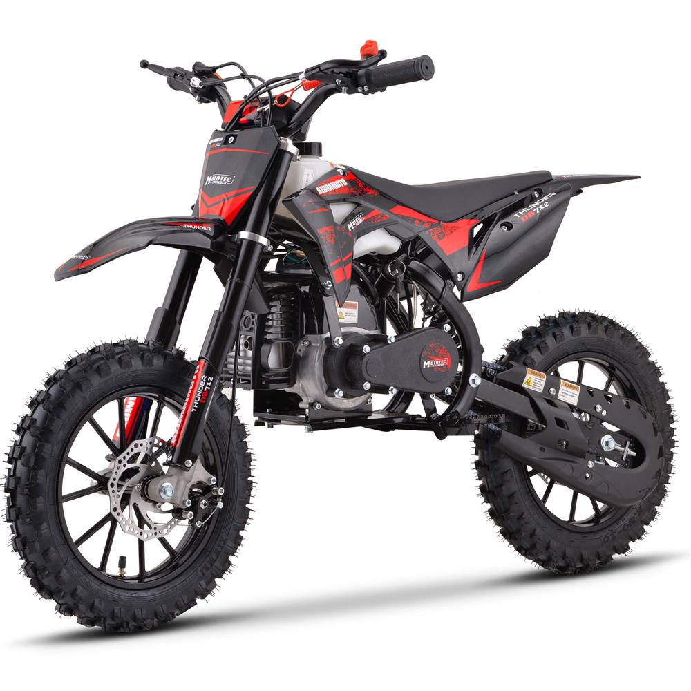 MotoTec Thunder 50cc 2-Stroke Kids Gas Dirt Bike Red