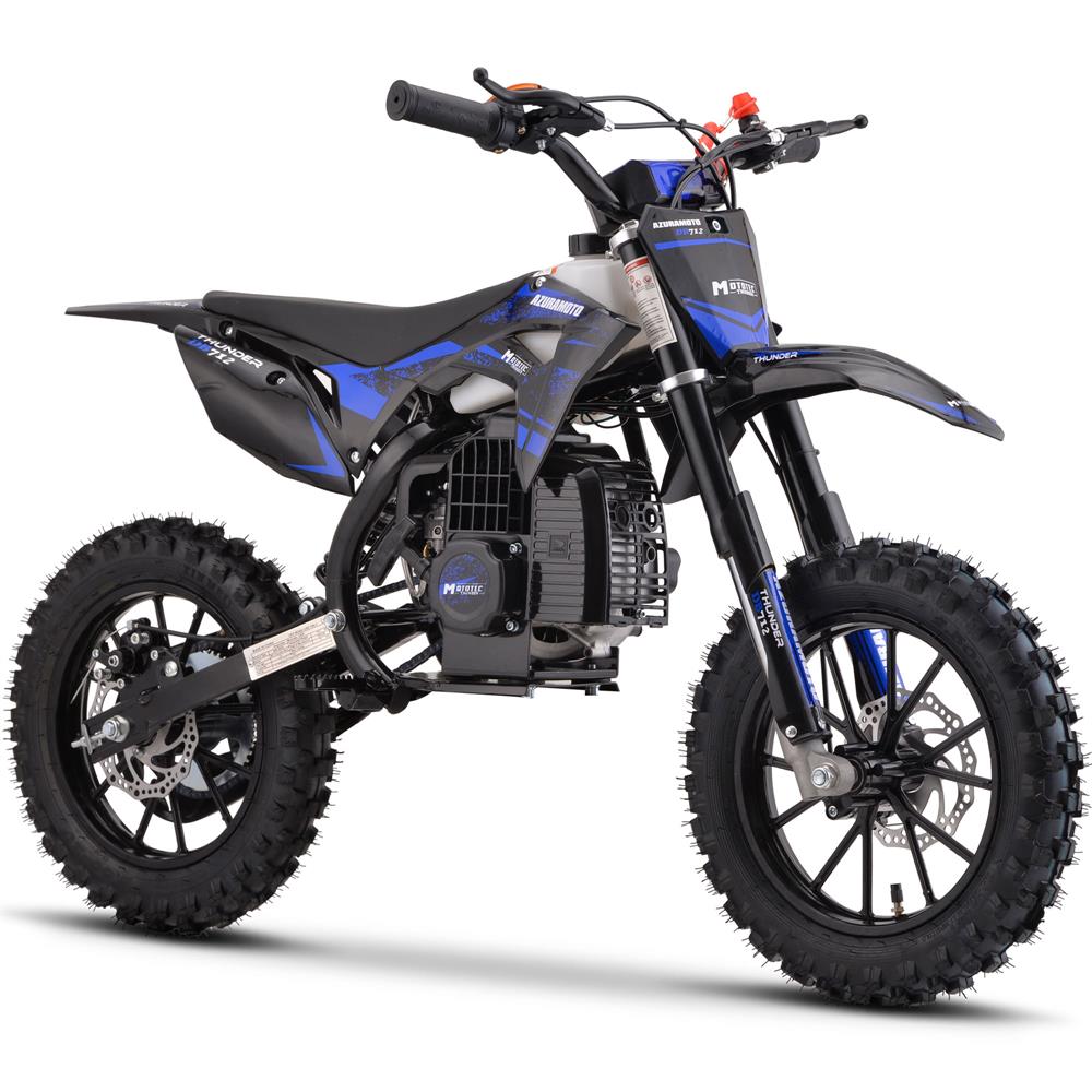 MotoTec Thunder 50cc 2-Stroke Kids Gas Dirt Bike blue