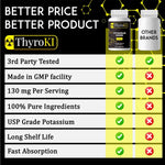 ThyroKI Potassium Iodide Non-GMO Fast Dissolving Tablets 130 mg (150 Tablets) Ki Pills Iodine Tablets