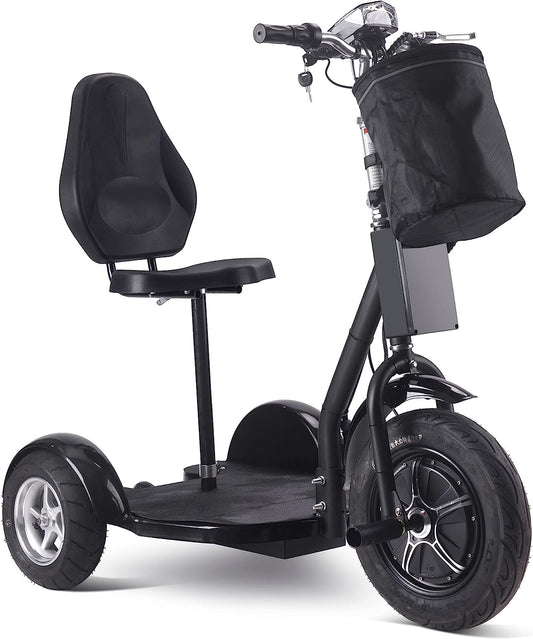 MotoTec Electric Trike 48v 1000w Lithium, Black, Large