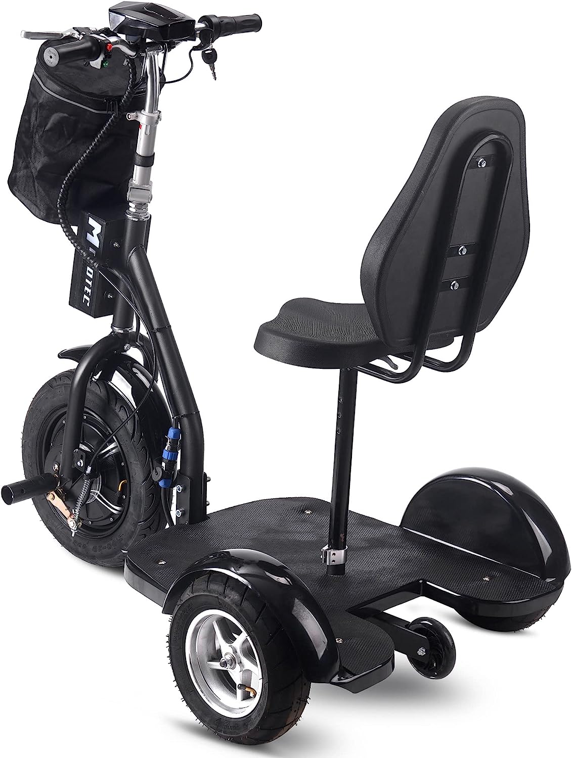 MotoTec Electric Trike 48v 1000w Lithium, Black, Large