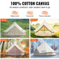 VEVOR Canvas Bell Tent, 4 Seasons Breathable 100% Cotton Canvas Yurt Tent - w/Stove Jack, Luxury Glamping Tent Waterproof Canvas Tents for Family Camping Outdoor Hunting Party