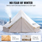 VEVOR Canvas Bell Tent, 4 Seasons Breathable 100% Cotton Canvas Yurt Tent - w/Stove Jack, Luxury Glamping Tent Waterproof Canvas Tents for Family Camping Outdoor Hunting Party