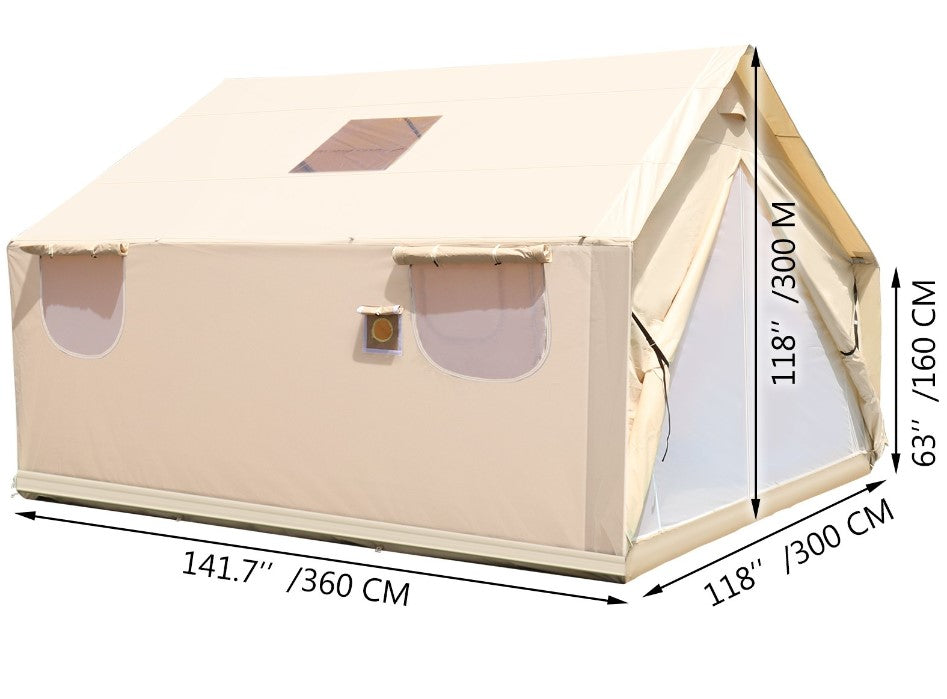 VEVOR Canvas Wall Tent 10x12ft, Wall Tent with PVC Storm Flap, Large Canvas Wall Tent Waterproof, Camping Canvas Tents With Stove Hole for 6-8 people Outdoor Camping Hiking Party Hunting