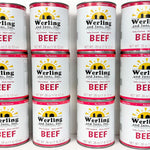 Werling Meats Canned Beef 28 Oz Fully Cooked, Heat & Eat | Shelf Stable Canned Meat